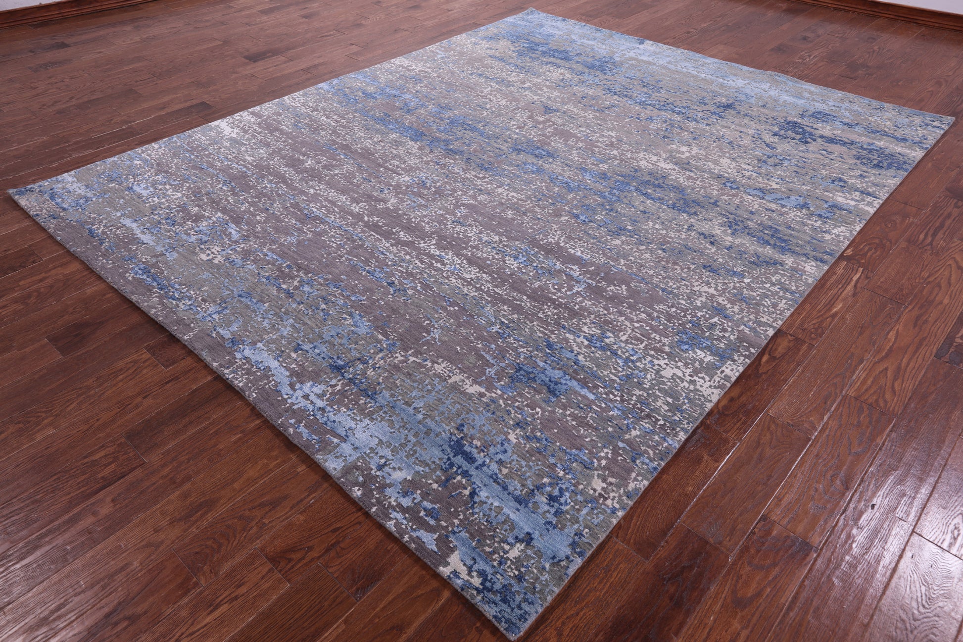 Abstract Contemporary Hand Knotted Wool & Silk Rug - 8' 0" X 10' 1" - Golden Nile