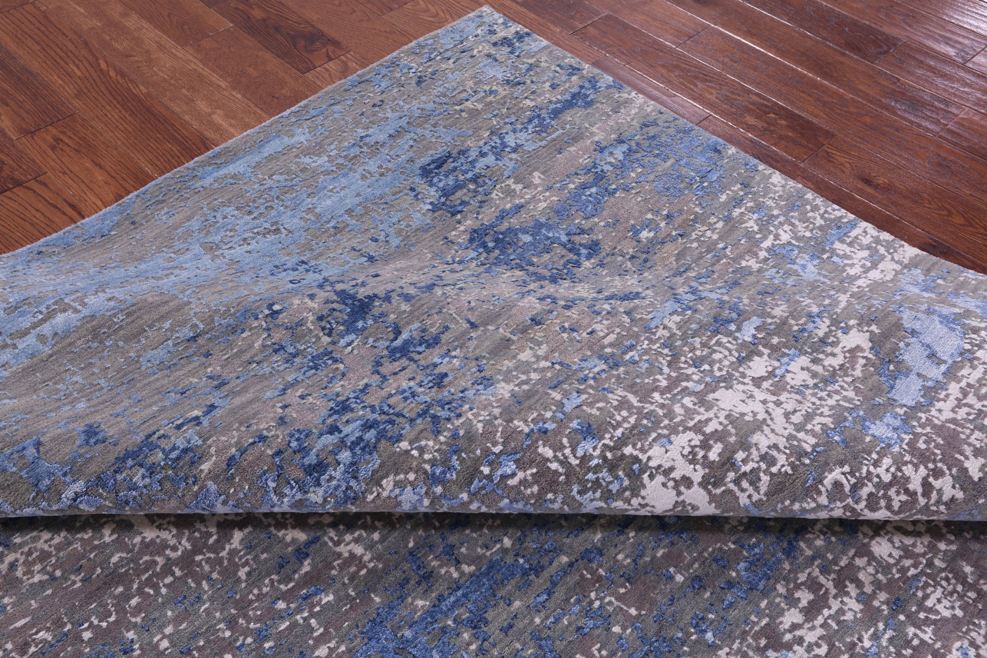 Abstract Contemporary Hand Knotted Wool & Silk Rug - 8' 0" X 10' 1" - Golden Nile