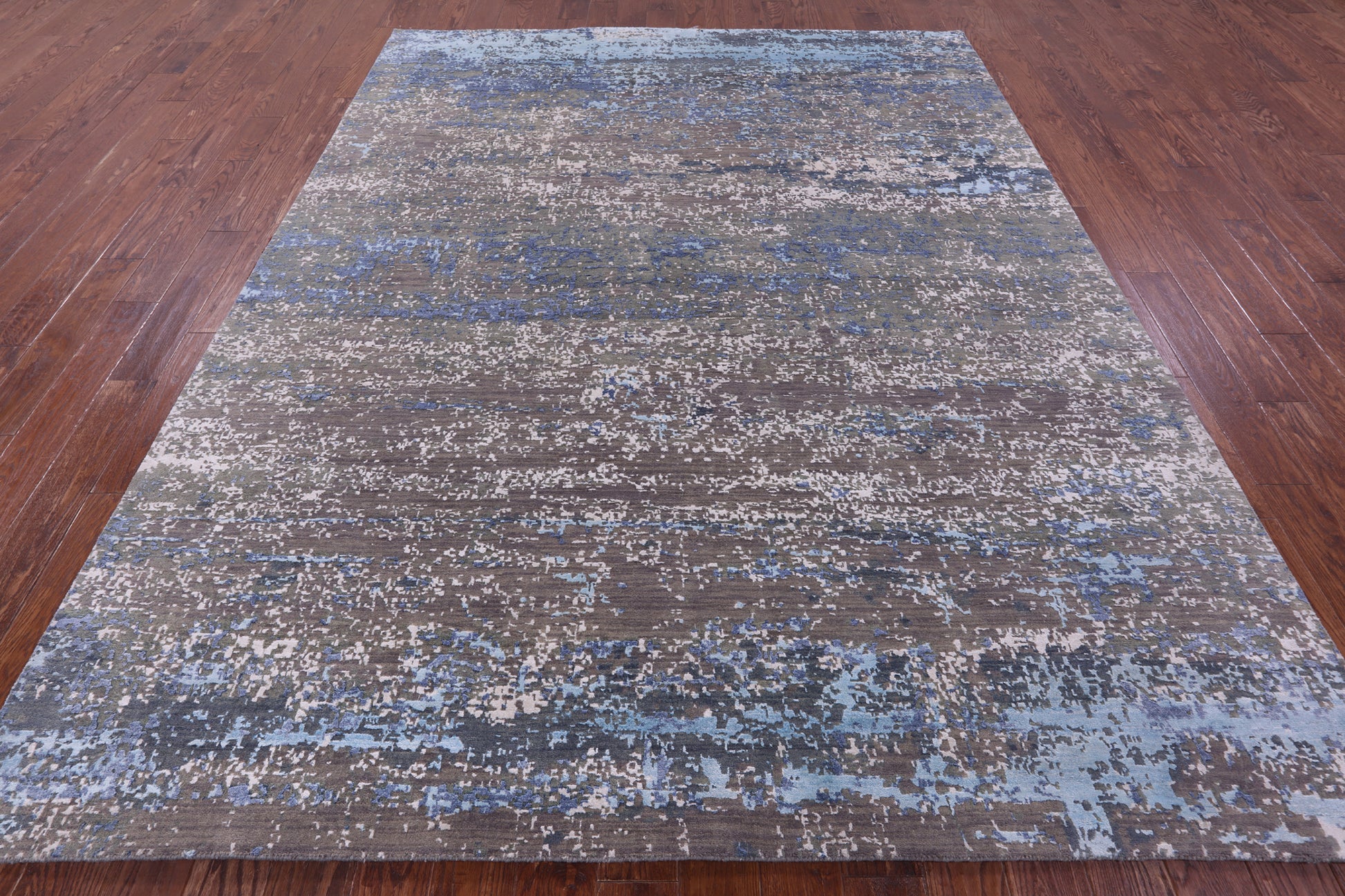 Abstract Contemporary Hand Knotted Wool Rug - 7' 11" X 10' 1" - Golden Nile