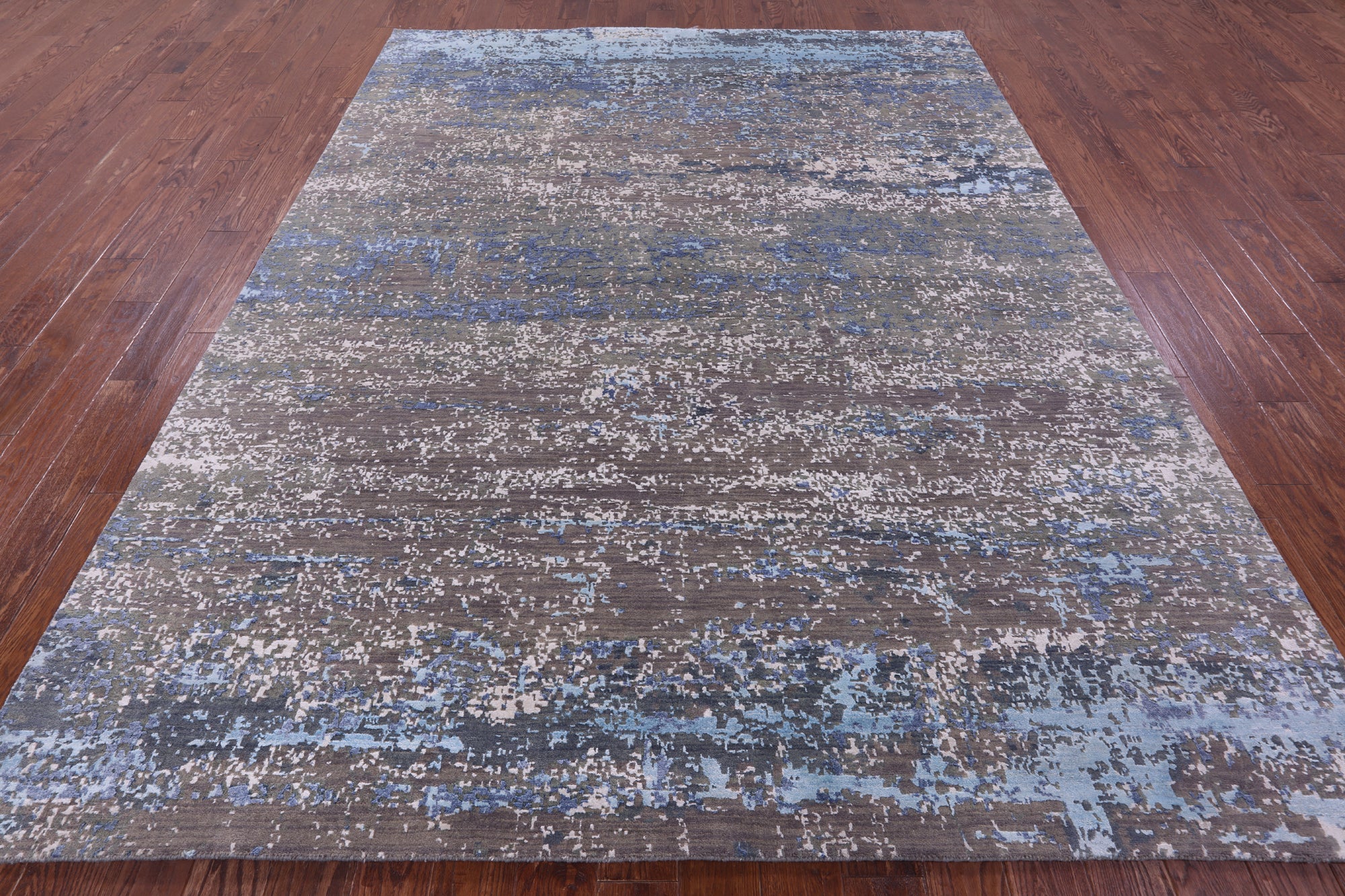 Abstract Contemporary Hand Knotted Wool Rug - 7' 11" X 10' 1" - Golden Nile