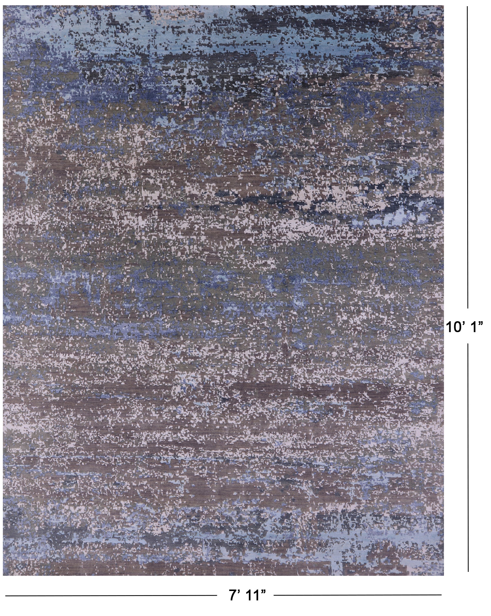 Abstract Contemporary Hand Knotted Wool Rug - 7' 11" X 10' 1" - Golden Nile