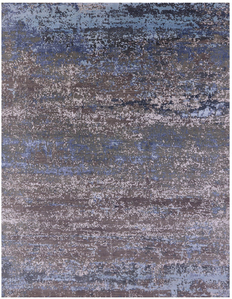 Abstract Contemporary Hand Knotted Wool Rug - 7' 11" X 10' 1" - Golden Nile