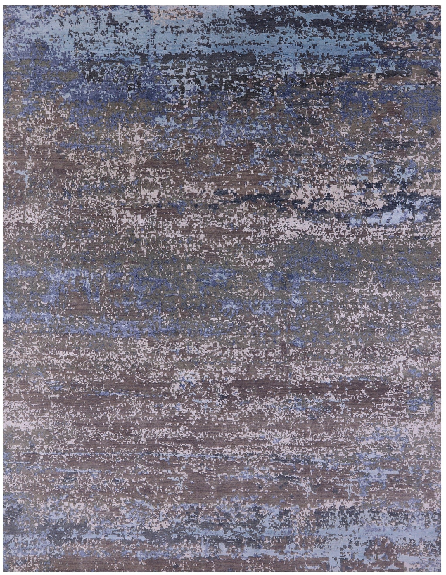 Abstract Contemporary Hand Knotted Wool Rug - 7' 11" X 10' 1" - Golden Nile