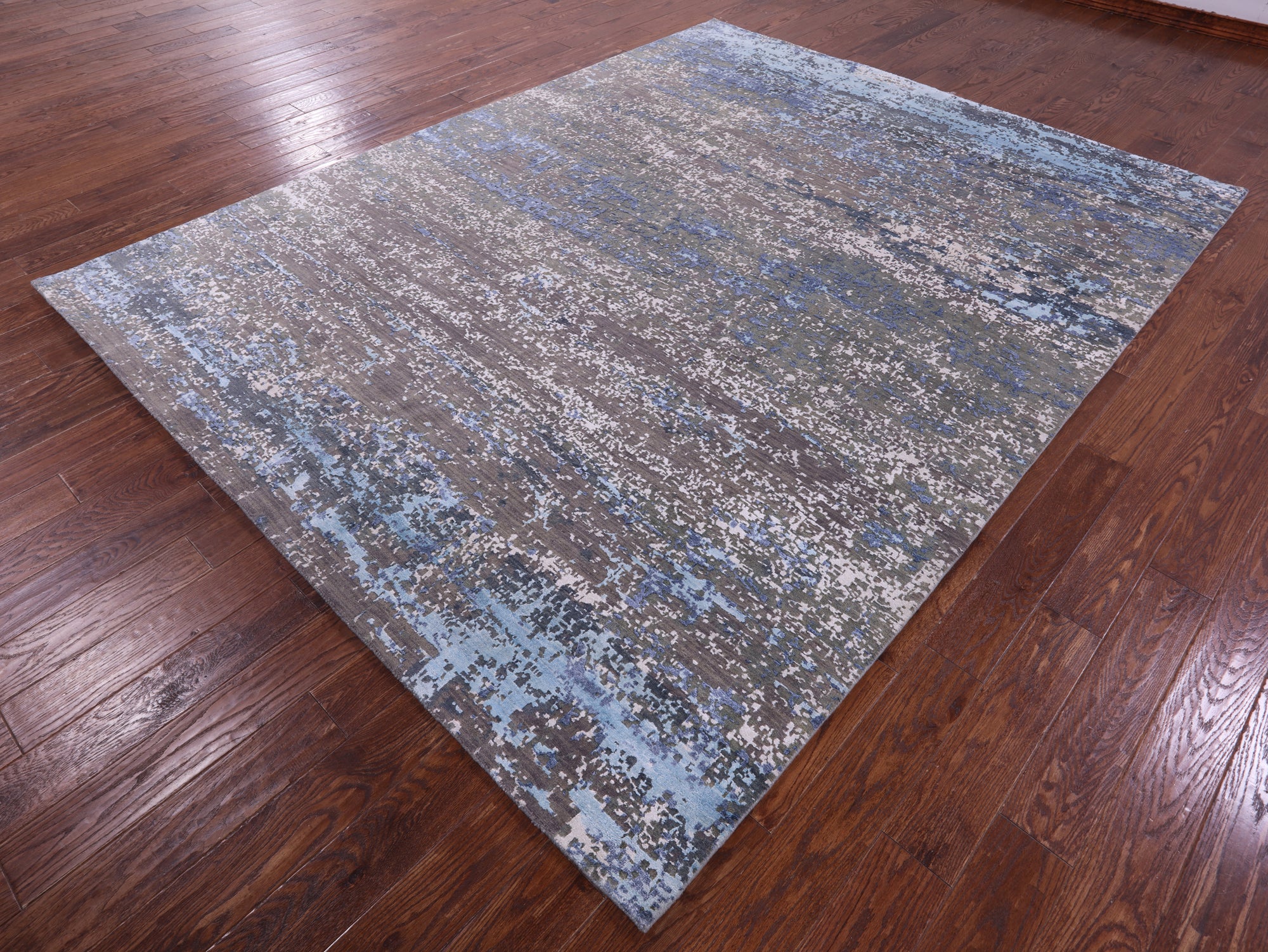 Abstract Contemporary Hand Knotted Wool Rug - 7' 11" X 10' 1" - Golden Nile
