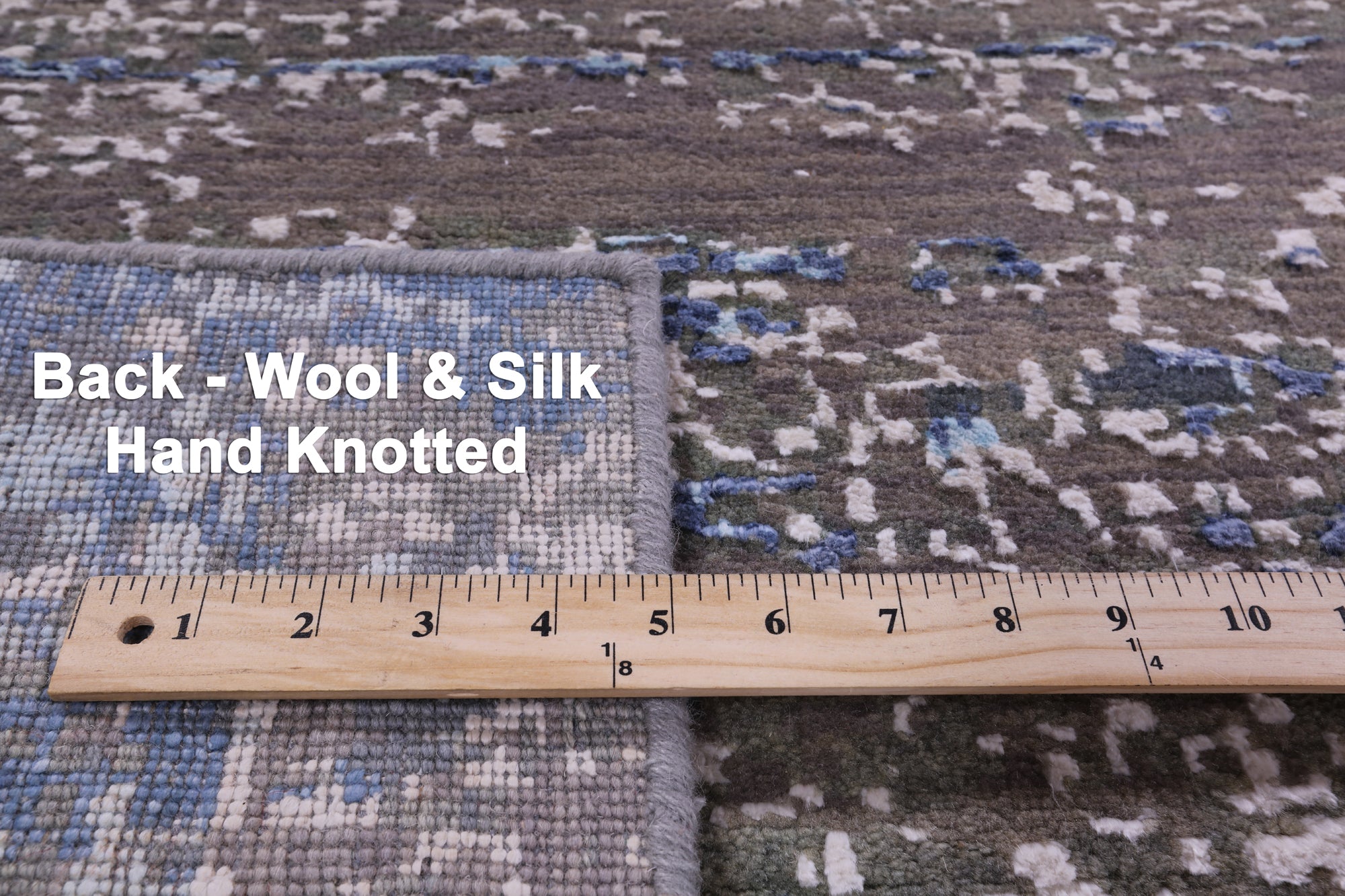 Abstract Contemporary Hand Knotted Wool Rug - 7' 11" X 10' 1" - Golden Nile