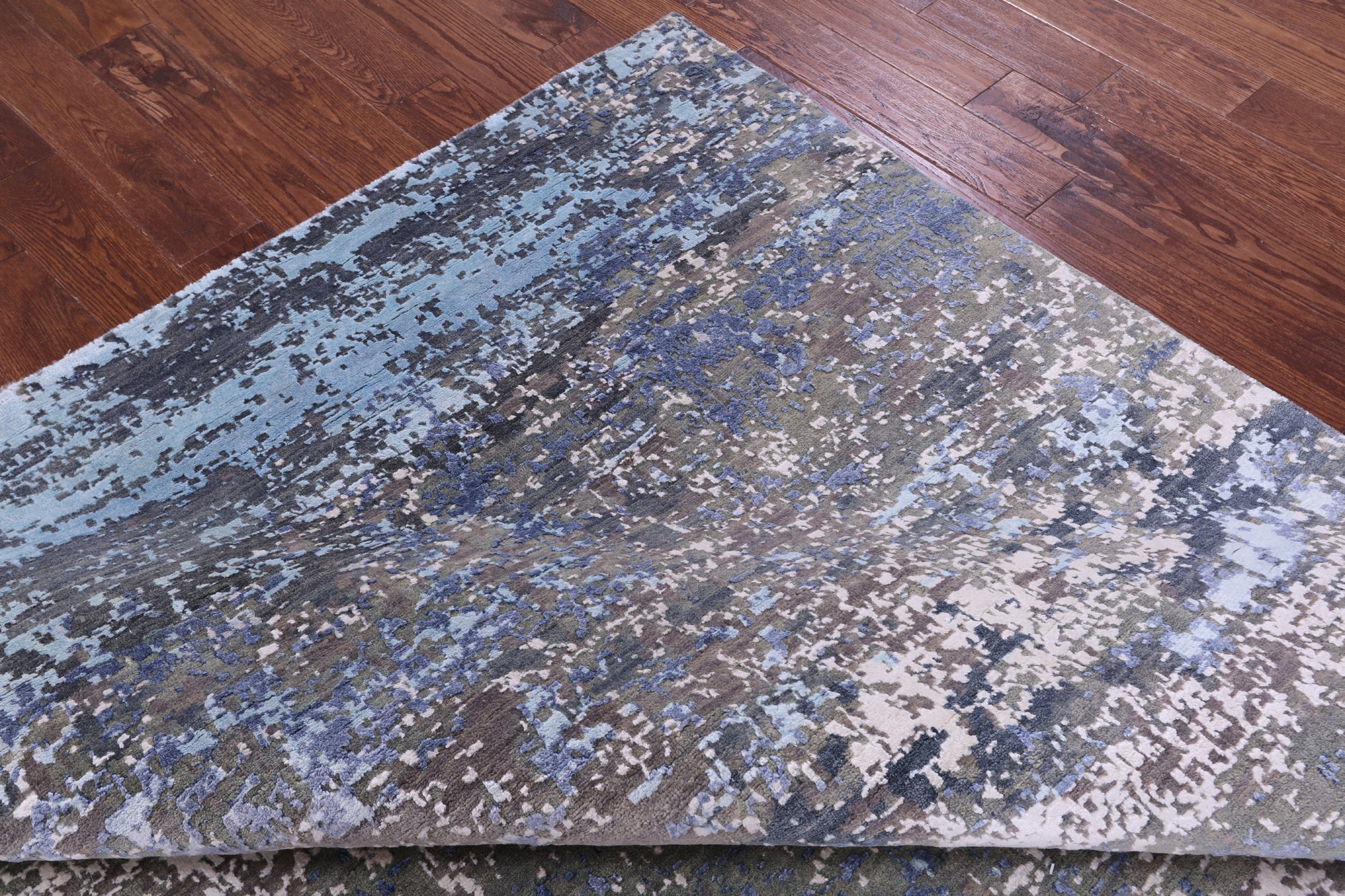 Abstract Contemporary Hand Knotted Wool Rug - 7' 11" X 10' 1" - Golden Nile