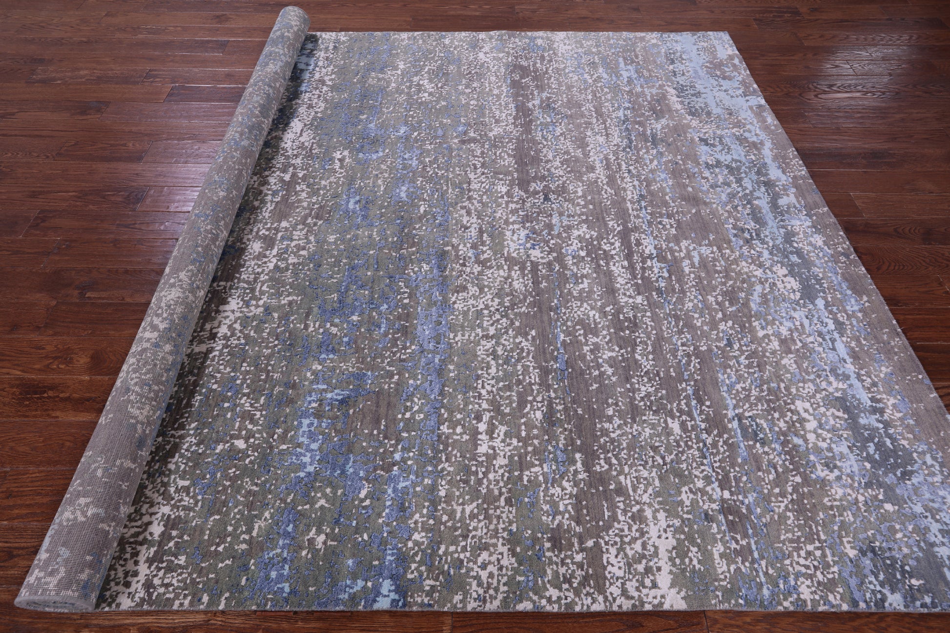Abstract Contemporary Hand Knotted Wool Rug - 7' 11" X 10' 1" - Golden Nile