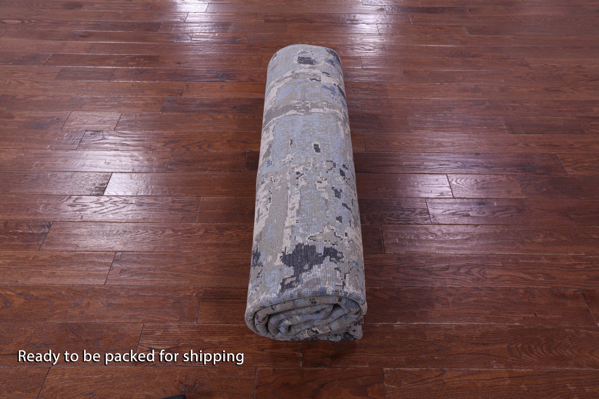 Abstract Modern Hand Knotted Wool Rug - 7' 11" X 10' 1" - Golden Nile
