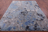 Abstract Modern Hand Knotted Wool Rug - 7' 11" X 10' 1" - Golden Nile