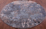 Round Abstract Contemporary Hand Knotted Wool & Silk Rug - 7' 11" X 7' 11" - Golden Nile