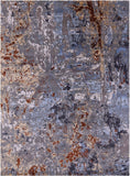 Abstract Contemporary Handmade Wool & Silk Rug - 8' 11" X 12' 2" - Golden Nile