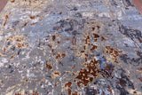 Abstract Contemporary Handmade Wool & Silk Rug - 8' 11" X 12' 2" - Golden Nile