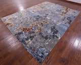 Abstract Contemporary Handmade Wool & Silk Rug - 8' 11" X 12' 2" - Golden Nile