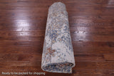 Abstract Contemporary Hand Knotted Wool & Silk Rug - 9' 0" X 12' 0" - Golden Nile