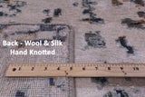 Abstract Contemporary Hand Knotted Wool & Silk Rug - 9' 0" X 12' 0" - Golden Nile
