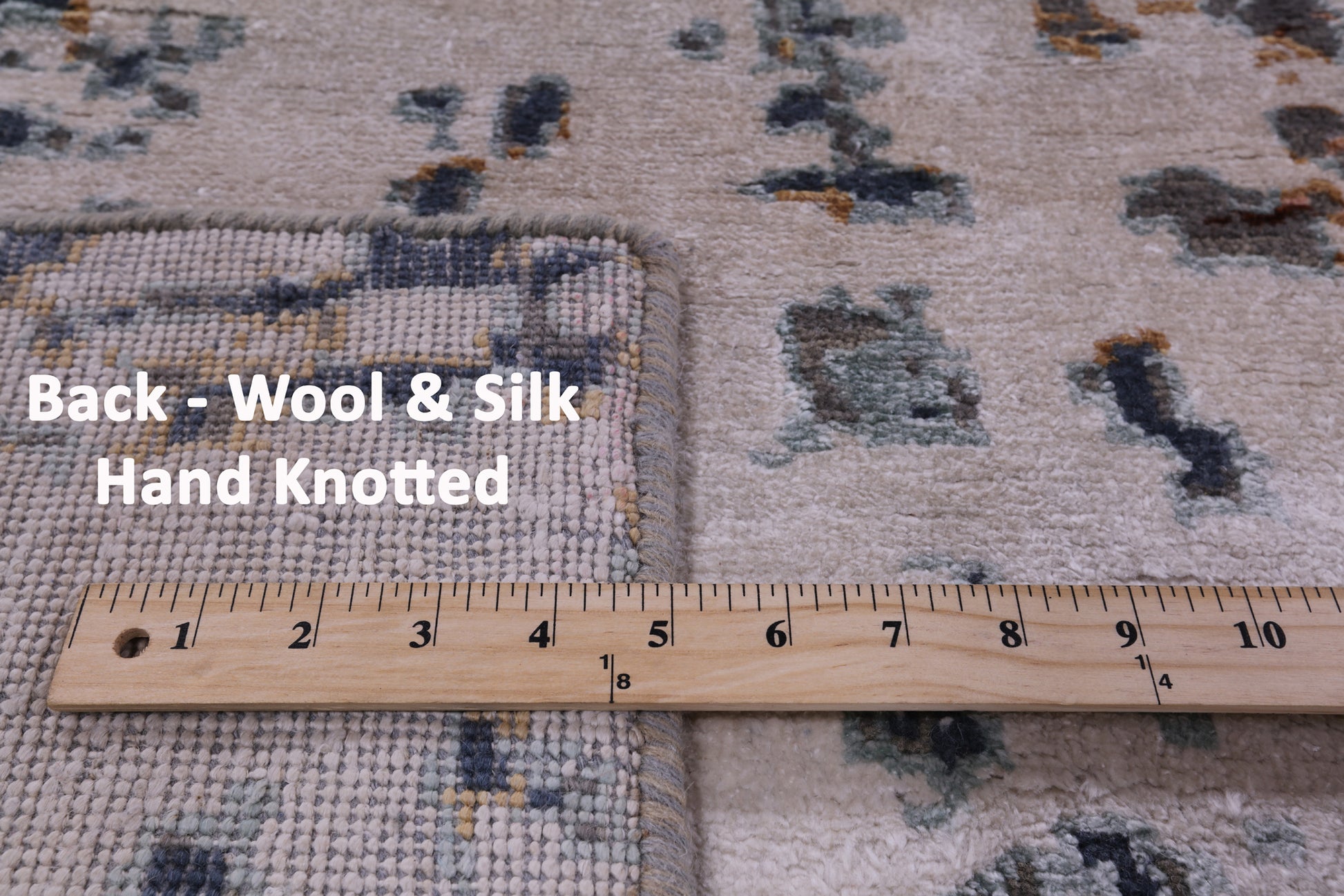 Abstract Contemporary Hand Knotted Wool & Silk Rug - 9' 0" X 12' 0" - Golden Nile