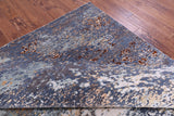 Abstract Contemporary Hand Knotted Wool & Silk Rug - 9' 0" X 12' 0" - Golden Nile