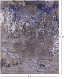 Abstract Contemporary Hand Knotted Wool & Silk Rug - 9' 2" X 11' 9" - Golden Nile