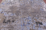 Abstract Contemporary Hand Knotted Wool & Silk Rug - 9' 2" X 11' 9" - Golden Nile