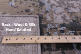 Abstract Contemporary Hand Knotted Wool & Silk Rug - 9' 2" X 11' 9" - Golden Nile