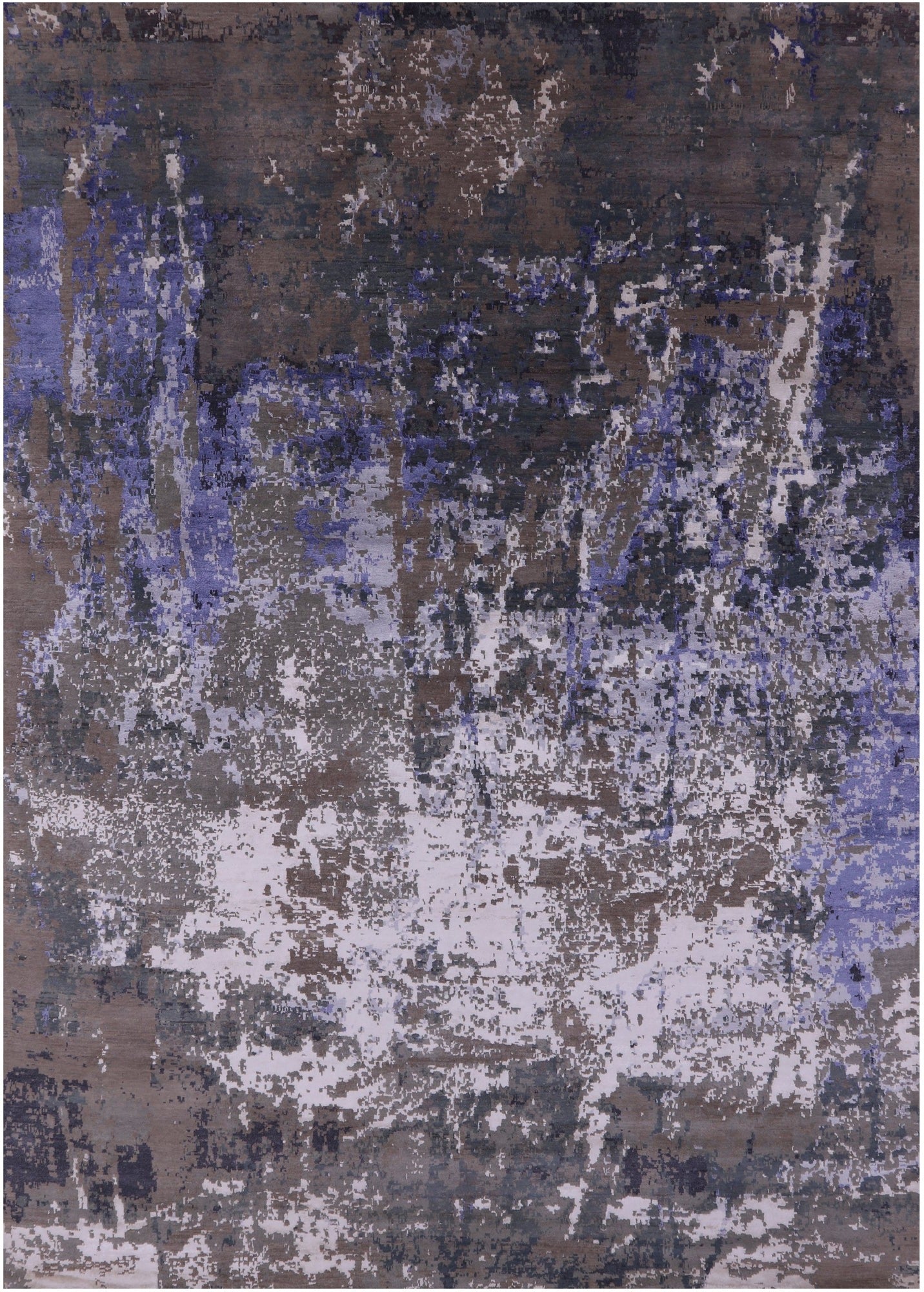 Abstract Contemporary Hand Knotted Wool & Silk Rug - 9' 10" X 14' 1" - Golden Nile
