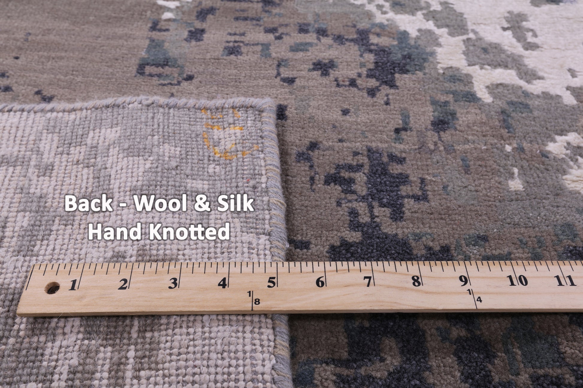 Abstract Contemporary Hand Knotted Wool & Silk Rug - 9' 10" X 14' 1" - Golden Nile