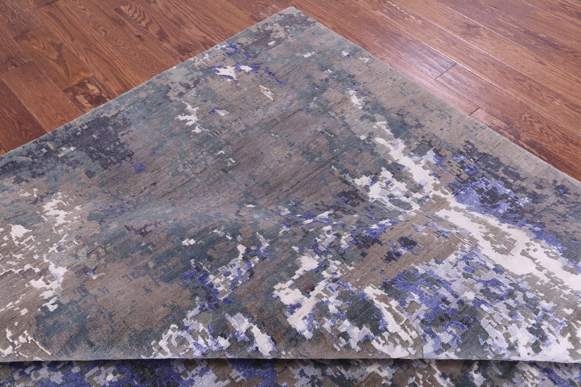 Abstract Contemporary Hand Knotted Wool & Silk Rug - 9' 10" X 14' 1" - Golden Nile