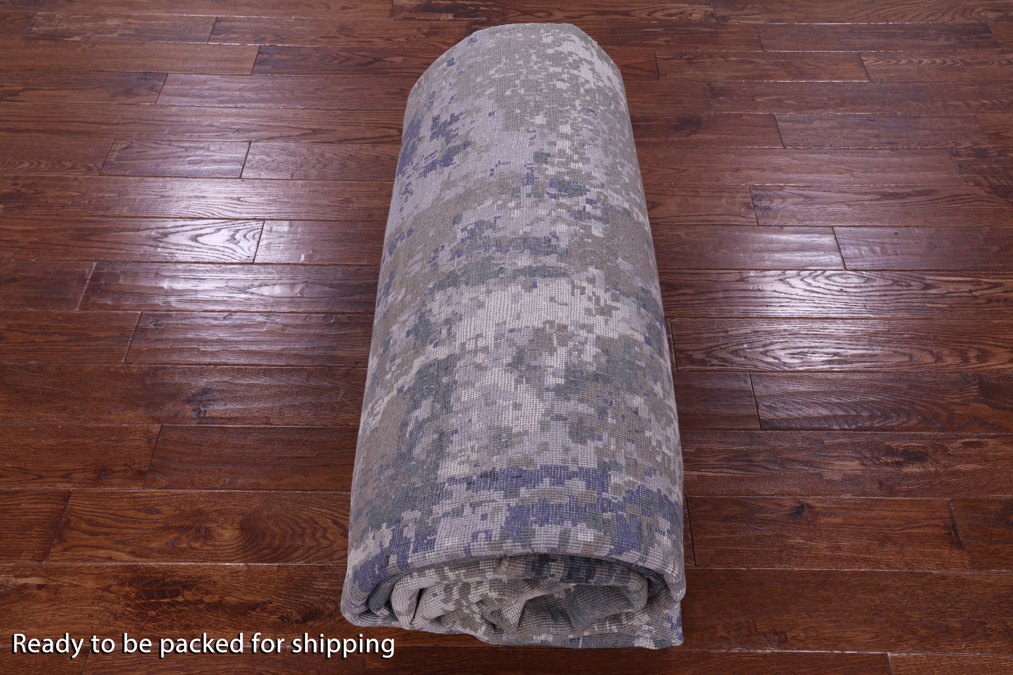 Abstract Contemporary Hand Knotted Wool & Silk Rug - 9' 10" X 14' 1" - Golden Nile