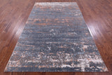 Abstract Contemporary Hand Knotted Wool & Silk Rug - 6' 0" X 9' 2" - Golden Nile