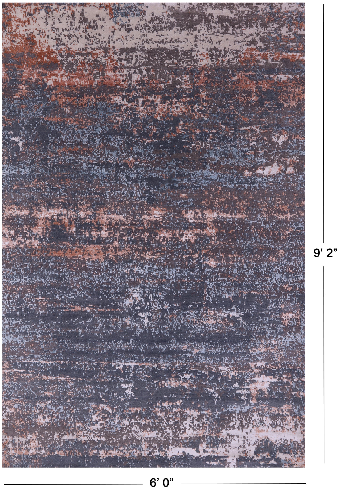 Abstract Contemporary Hand Knotted Wool & Silk Rug - 6' 0" X 9' 2" - Golden Nile