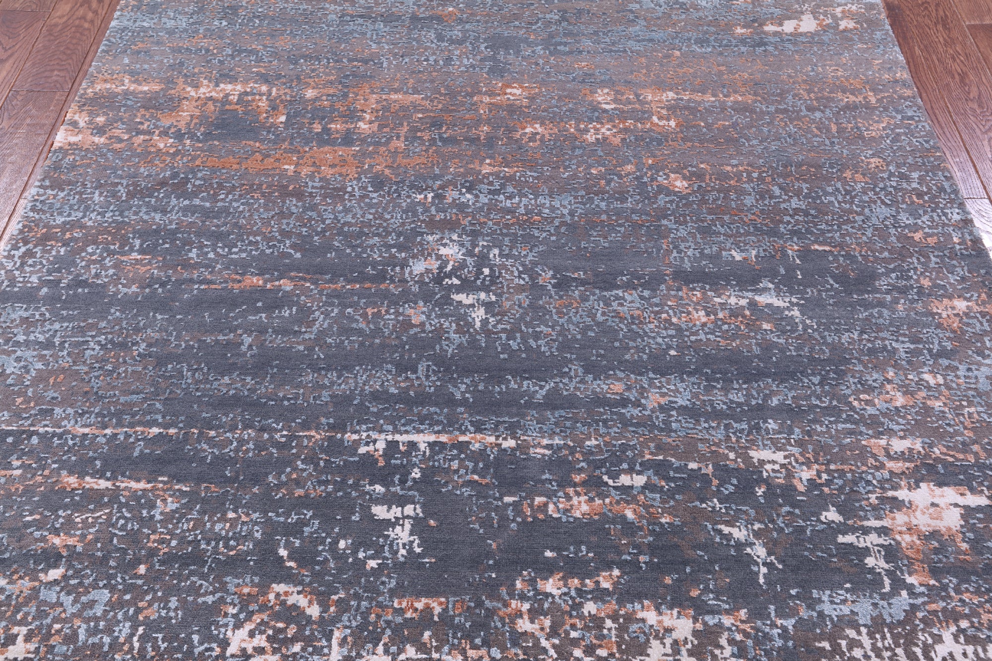 Abstract Contemporary Hand Knotted Wool & Silk Rug - 6' 0" X 9' 2" - Golden Nile