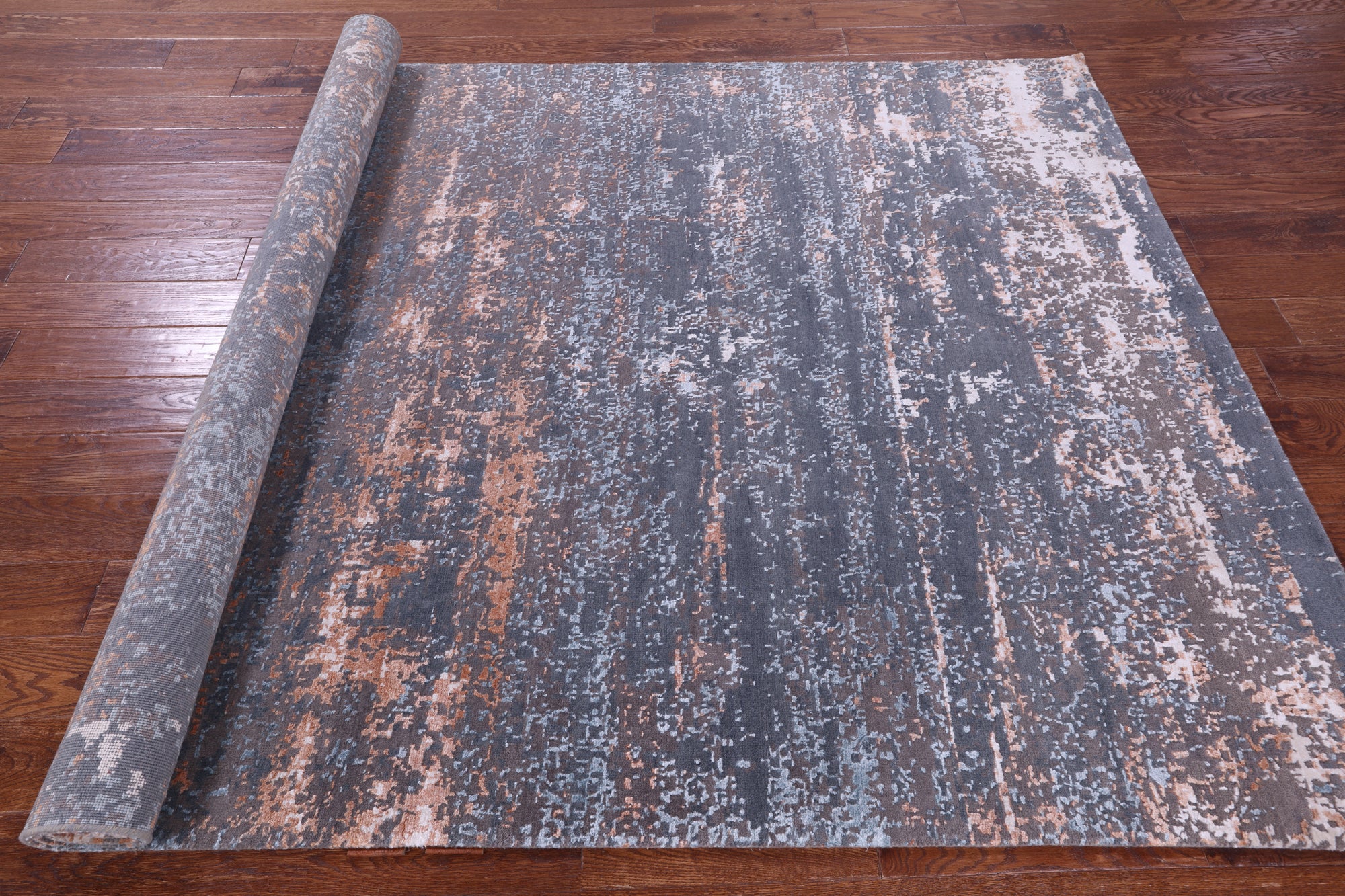 Abstract Contemporary Hand Knotted Wool & Silk Rug - 6' 0" X 9' 2" - Golden Nile