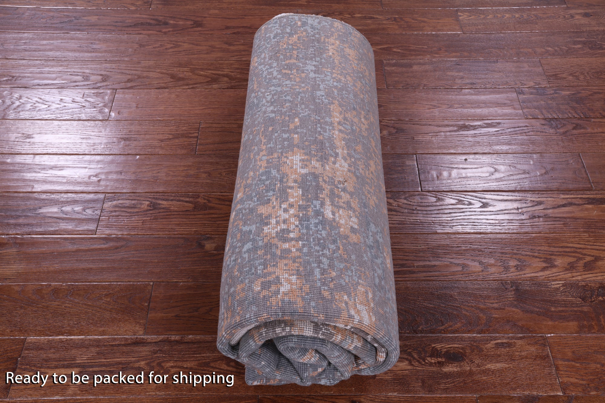 Abstract Contemporary Hand Knotted Wool & Silk Rug - 6' 0" X 9' 2" - Golden Nile
