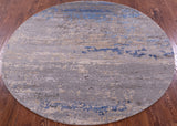 Round Abstract Contemporary Hand Knotted Wool & Silk Rug - 5' 11" X 5' 11" - Golden Nile