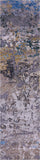 Abstract Contemporary Hand Knotted Wool & Silk Runner Rug - 2' 7" X 10' 2" - Golden Nile