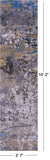 Abstract Contemporary Hand Knotted Wool & Silk Runner Rug - 2' 7" X 10' 2" - Golden Nile