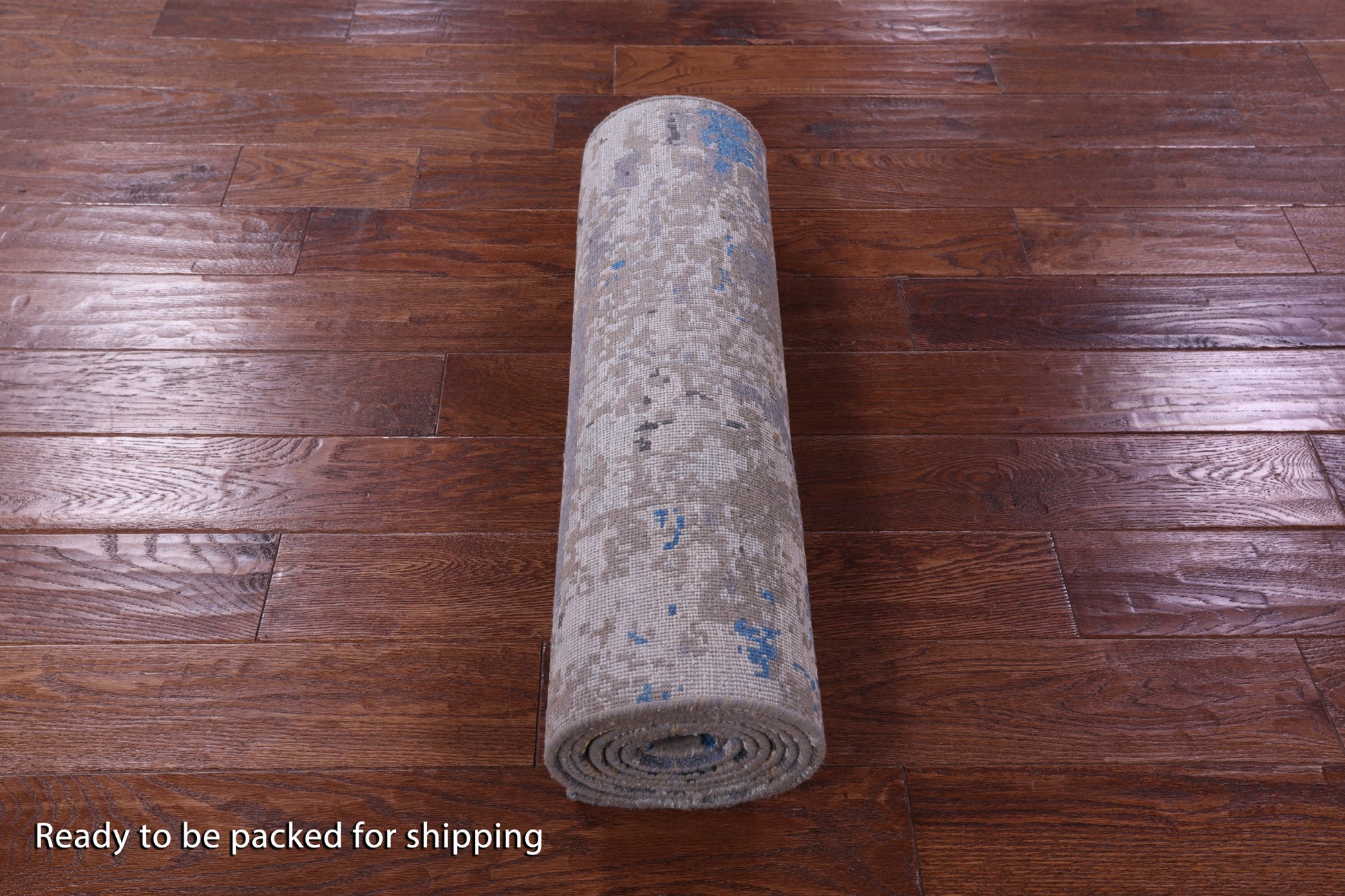 Abstract Contemporary Hand Knotted Wool & Silk Runner Rug - 2' 7" X 10' 2" - Golden Nile