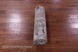 Abstract Contemporary Hand Knotted Wool & Silk Runner Rug - 2' 6" X 10' 1" - Golden Nile