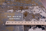 Abstract Contemporary Hand Knotted Wool & Silk Runner Rug - 2' 6" X 10' 1" - Golden Nile
