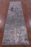 Abstract Contemporary Handmade Wool & Silk Runner Rug - 2' 6" X 9' 10" - Golden Nile