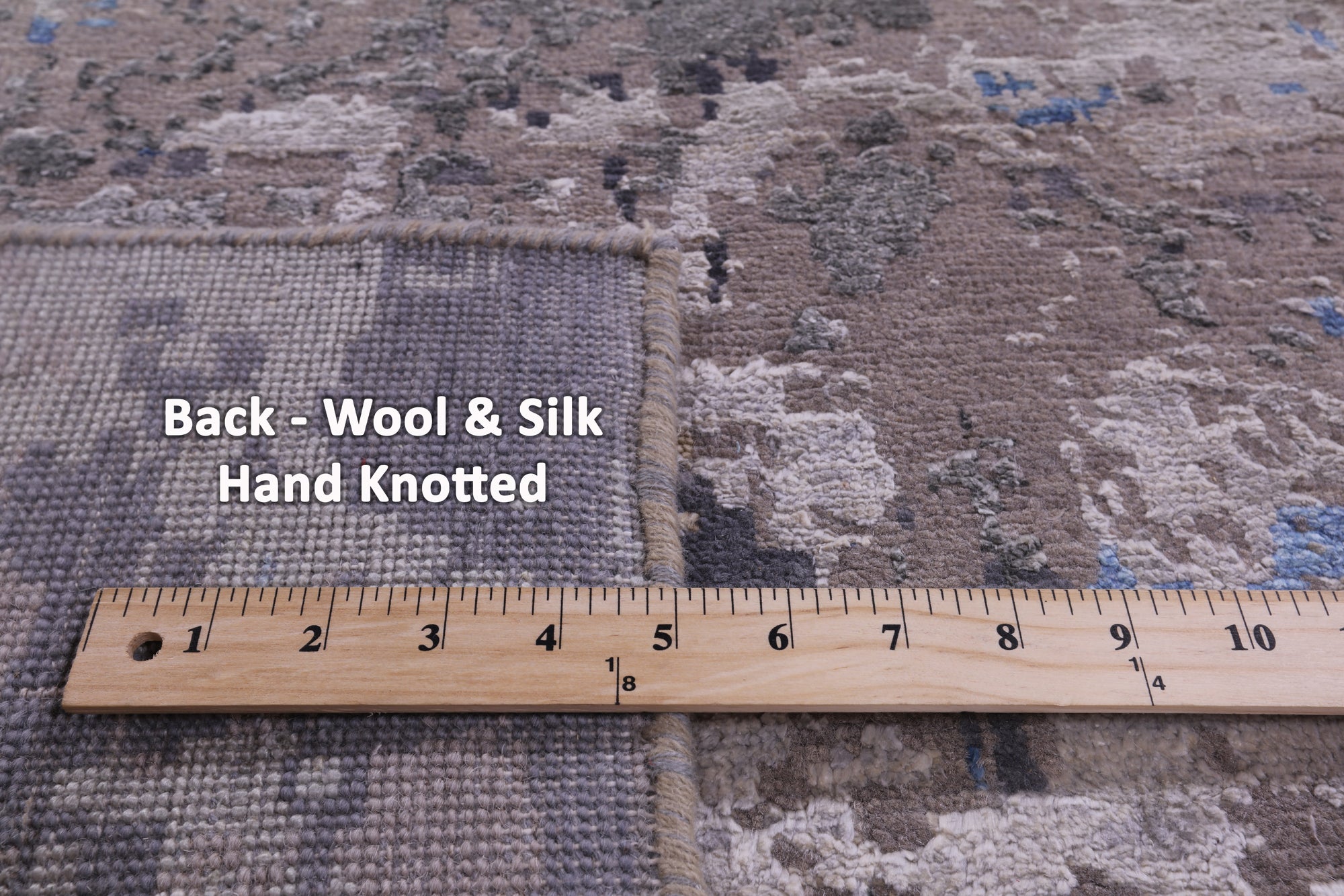 Abstract Contemporary Handmade Wool & Silk Runner Rug - 2' 6" X 9' 10" - Golden Nile