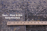 Abstract Contemporary Hand Knotted Wool & Silk Runner Rug - 2' 6" X 10' 0" - Golden Nile