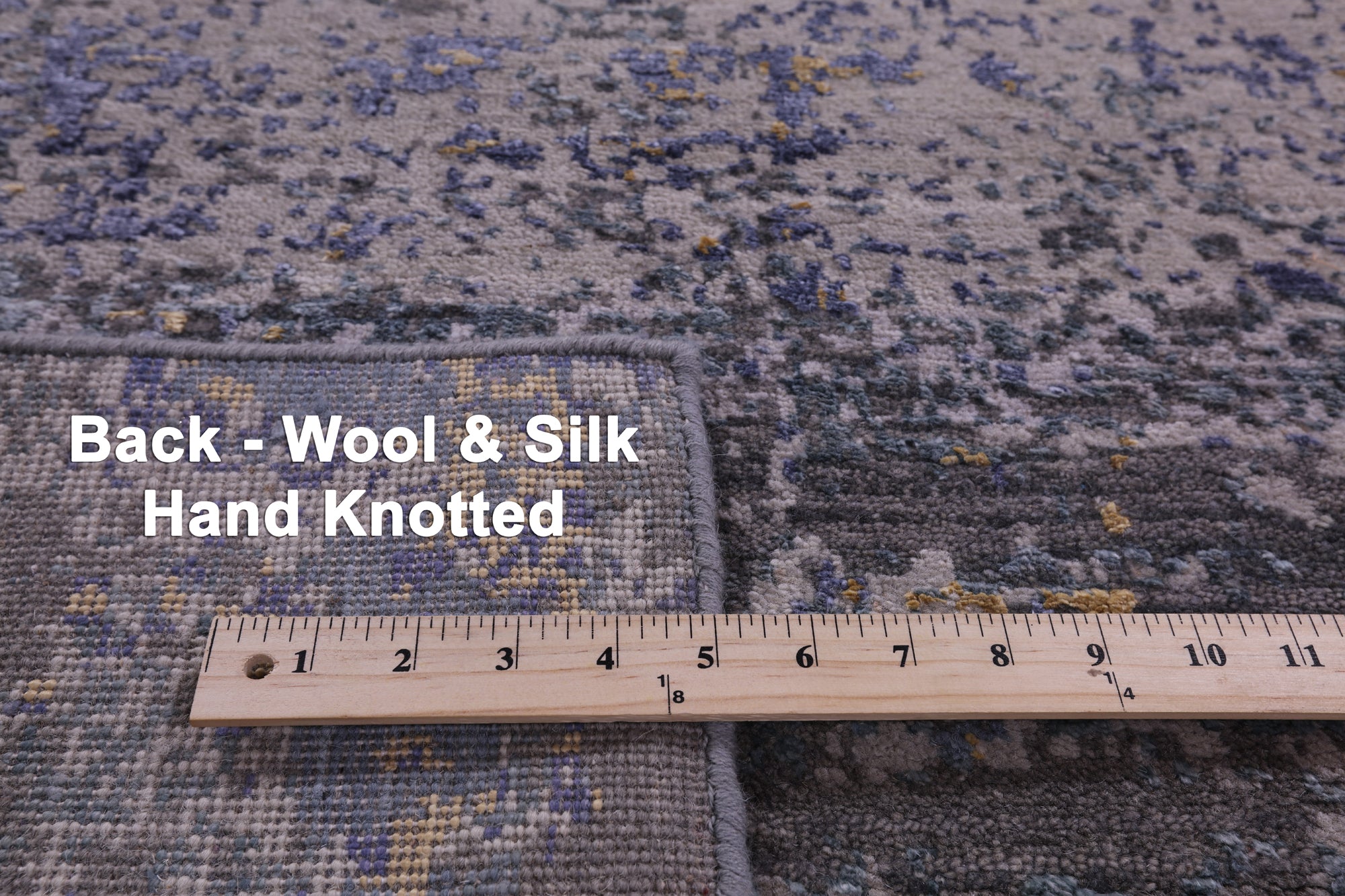 Abstract Contemporary Hand Knotted Wool & Silk Runner Rug - 2' 6" X 10' 0" - Golden Nile