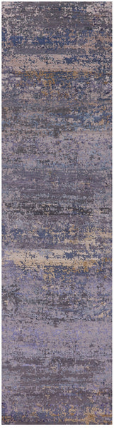 Abstract Contemporary Hand Knotted Wool & Silk Runner Rug - 2' 6" X 10' 0" - Golden Nile