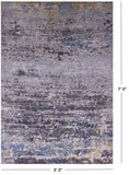 Abstract Modern Hand Knotted Wool & Silk Rug - 5' 0" X 7' 0" - Golden Nile