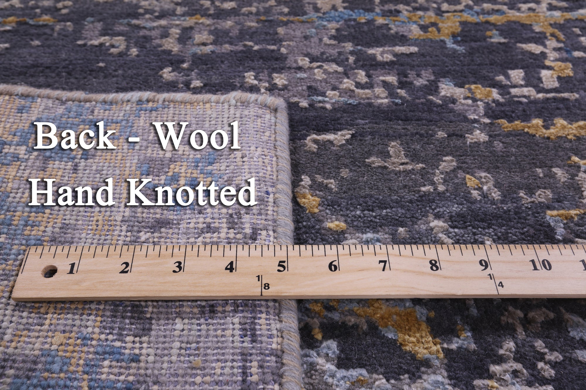 Abstract Modern Hand Knotted Wool & Silk Rug - 5' 0" X 7' 0" - Golden Nile