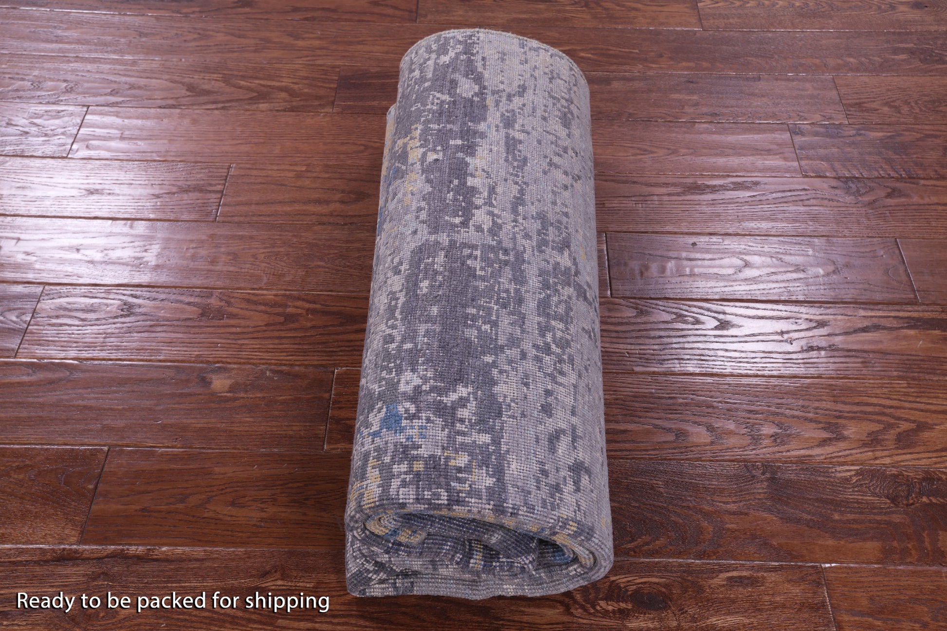 Abstract Modern Hand Knotted Wool & Silk Rug - 5' 0" X 7' 0" - Golden Nile