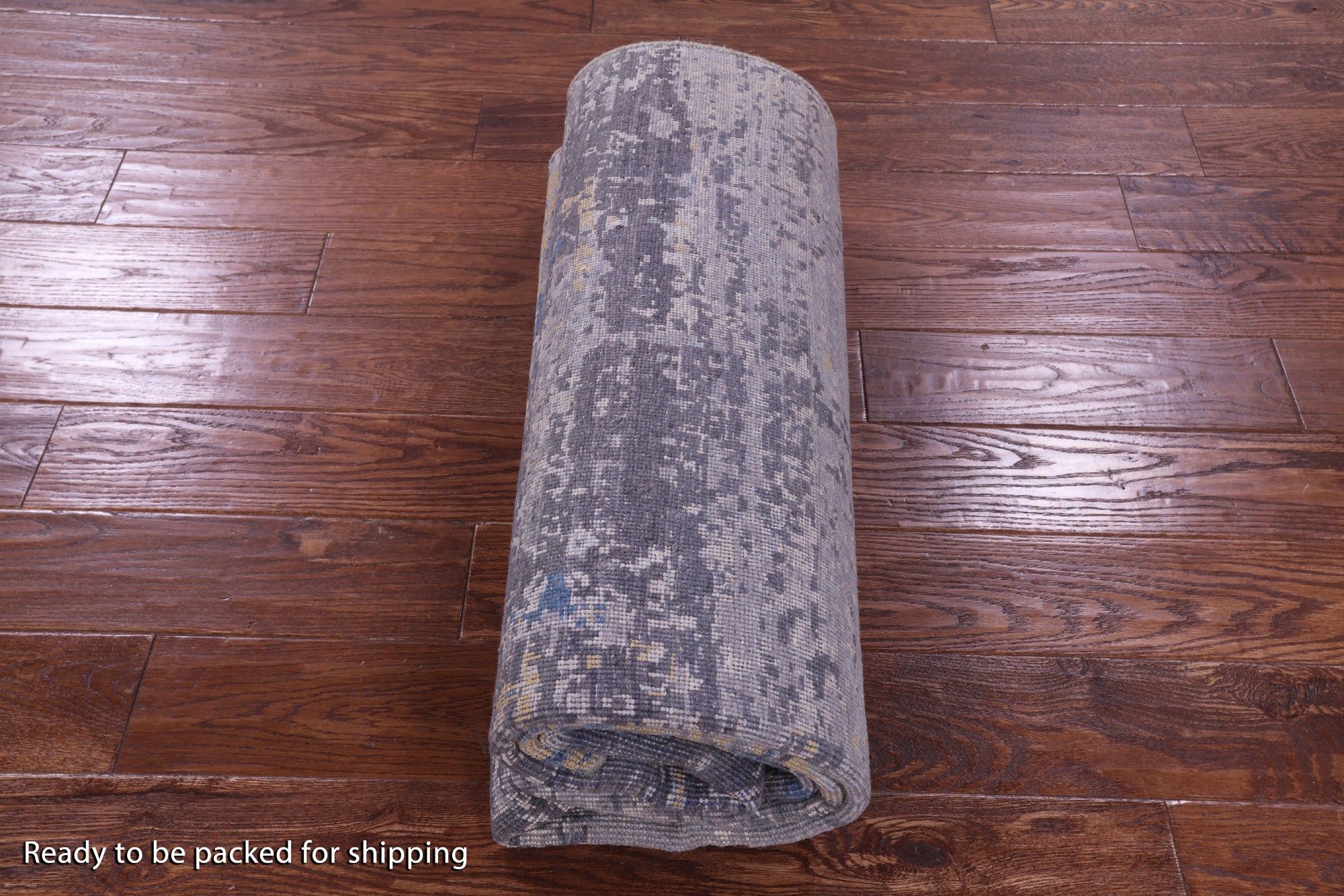 Abstract Modern Hand Knotted Wool & Silk Rug - 5' 0" X 7' 0" - Golden Nile