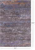 Abstract Contemporary Hand Knotted Wool & Silk Rug - 4' 0" X 6' 2" - Golden Nile