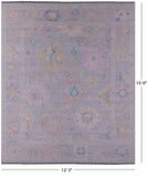 Silver Turkish Oushak Hand Knotted Wool Rug - 12' 3" X 15' 0" - Golden Nile